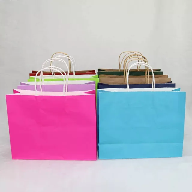 custom color printing decorative handmade paper gift bags/make