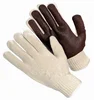 Wholesale pvc palm knit back natural string knit glove