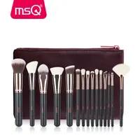 

MSQ 15pcs Custom Logo Makeup Brushes Rose Gold brush Makeup Kit with Brown Case Wholesale
