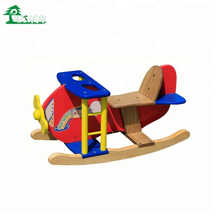 Горячая Распродажа Самолет форма стул игрушка дети ребенок Деревянный Качалка лошадь