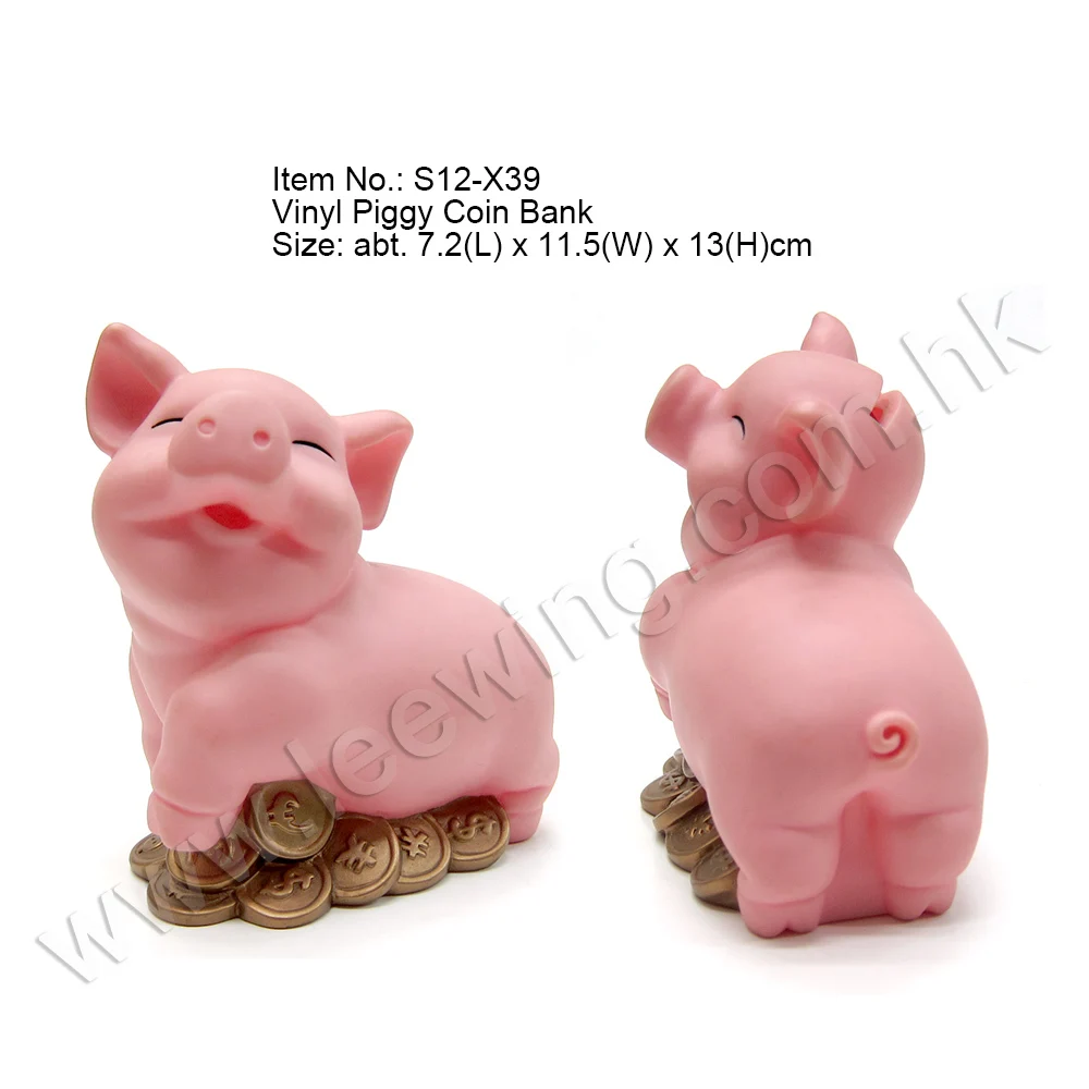 money saving box cartoon pink color pig shape coin bank piggy