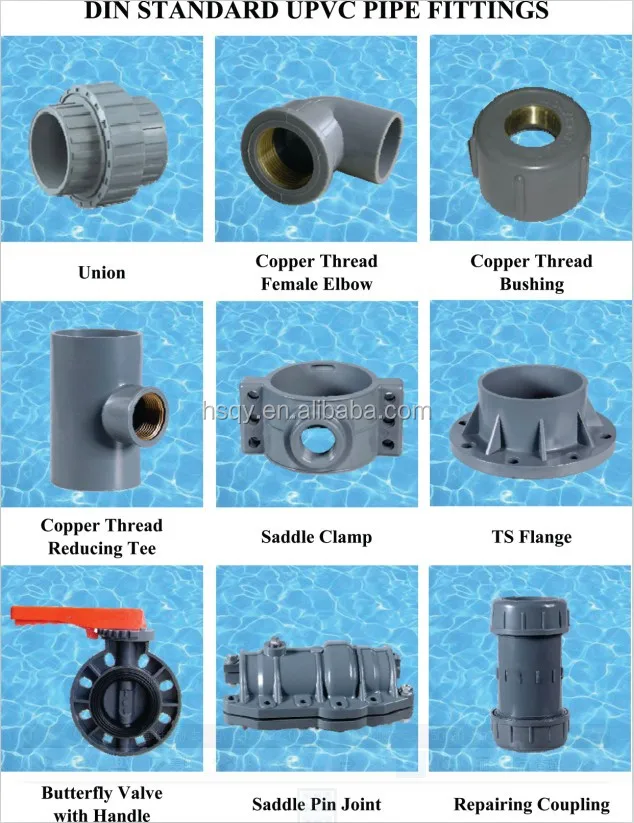 pvc pipe fitting 20-63mm upvc brass threaded tee