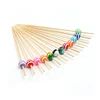 Cocktail Picks Bamboo Handmade Appetizer Toothpicks Sticks with multicolor Beads