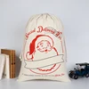 Messar Holiday Theme Tote Bag Durable Handle Canvas Bag Santa Sack bulk Basket with Drawstring for Christmas Party