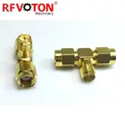 RP SMA female to 2 male Triple T Adapter Connector 3 way Splitter