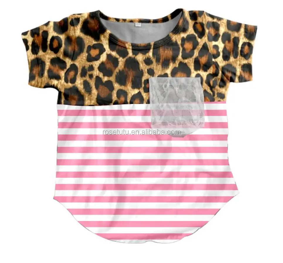 leopard pattern with pink stripes outfit clothes for baby girls