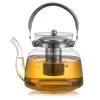 2200ml European Style Stovetop Clear Pyrex glass Teapot with Filter and Stainless steel Handle