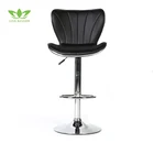 High Quality Modern PU Leather Bar Chair Black Adjustable Metal Stool Legs