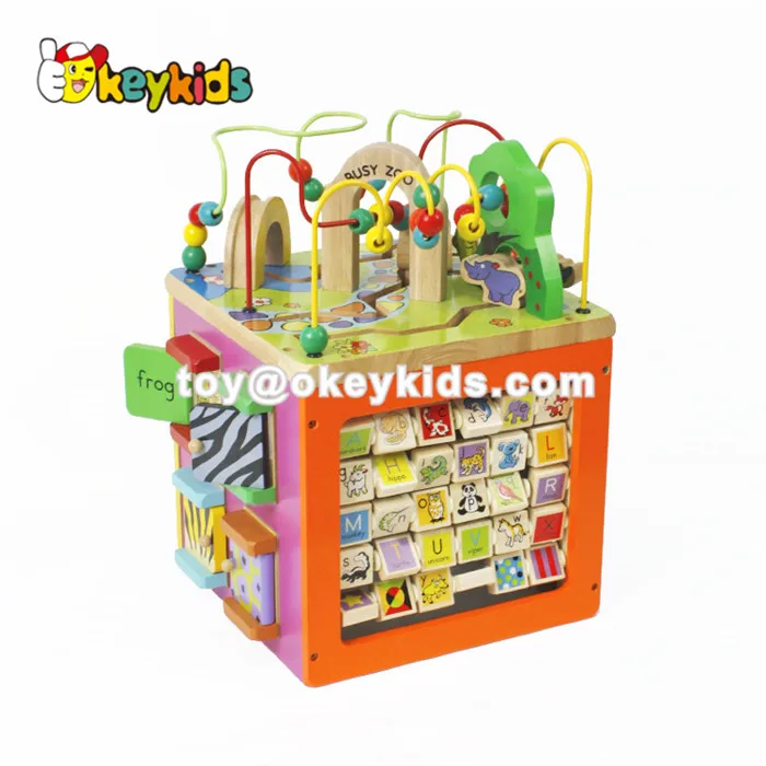 large wooden activity cube