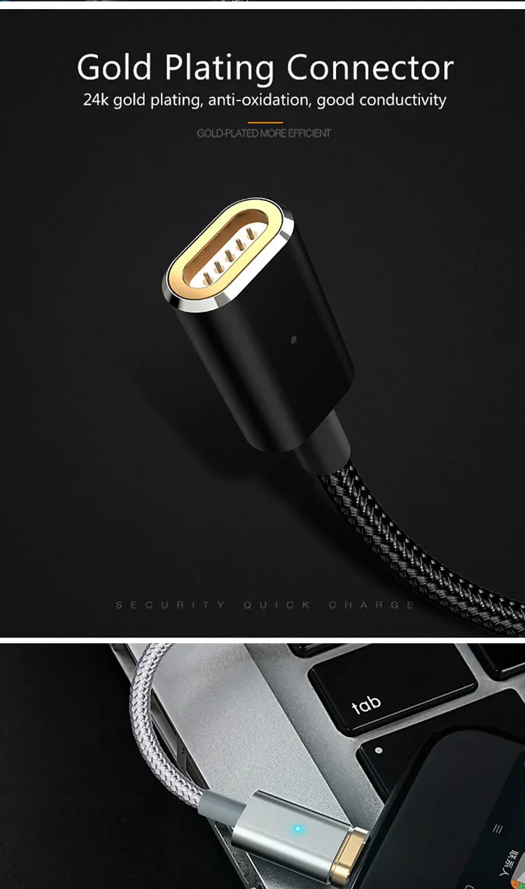 Custom Android Mobile Phone Fast Charging Nylon Braided 3.1 Type C Usb Magnetic Data Cable - ANKUX.COM
