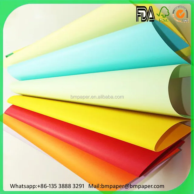 color wood free paper 80gsm / pure pulp color paper sheet