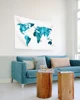 Wanderlust Charming Decorative Blue White Watercolor World Map Tapestry Wall Hangings Art