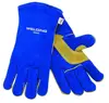 Yellow Leather Palm Blue Cow Split Leather Wholesale Gloves Safety Product