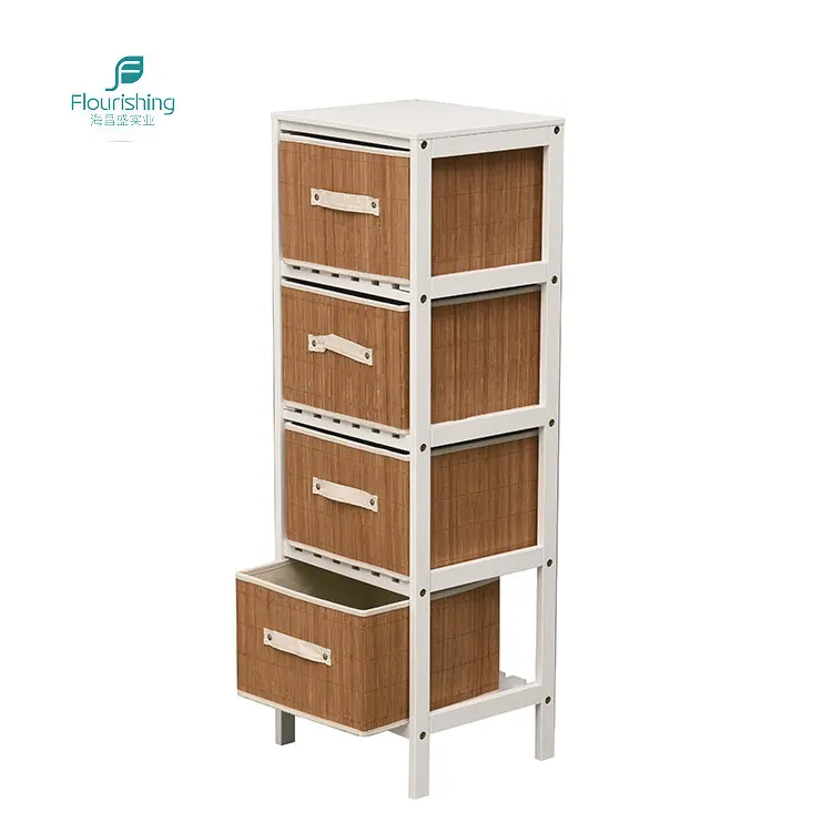 Household Storage Furniture MDF Cabinet Shelves With 4 Drawer
