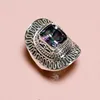925 Sterling Silver Ring, Natural Gemstone Mystic Topaz, Jewelry Showroom