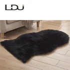 Grey 100% Acrylic Sheepskin Fur Fluffy Rug Living Room Carpet