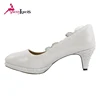 Wholesale Silver lady casual pu material bridal shoe thick sole heels dress shoes for women