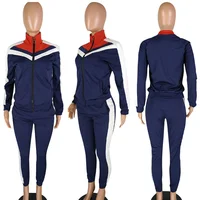 women's fashion casual front zipper up suit color block stitching sports wind two-piece tracksuits
women's fashion casual front zipper up suit color block stitching sports wind two-piece tracksuits