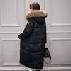 walson Down Jacket Womens 2016 new large fur collar white eiderdown hooded jacket winter coat.