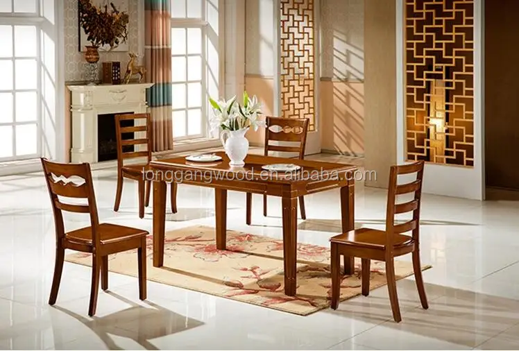 2017 new wooden table and chairs set in solid wood to finish for the house dining room furniture use