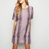 Wholesale Women Clothing Short Sleeve Snake Print Jersey T shirt Dress