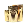 Golden Stand Up Aluminum Foil Packing Pouches For Food Coffee Storage Heat Seal Mylar Zipper Top Bag