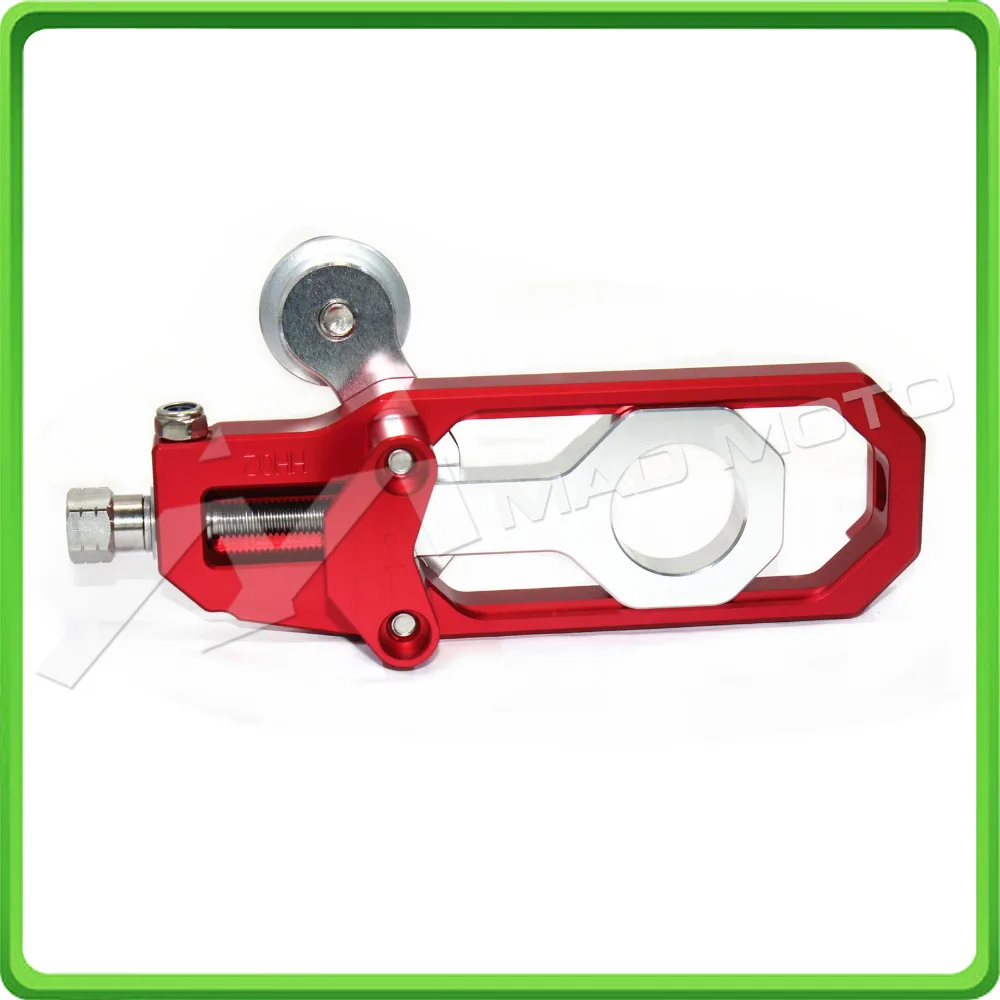 Motorcycle Chain Tensioner Adjuster with bobbins kit for Yamaha R1 YZF-R1 2007 2008 2009 2010 2011 2012 2013 2014 Red&Silver (10)