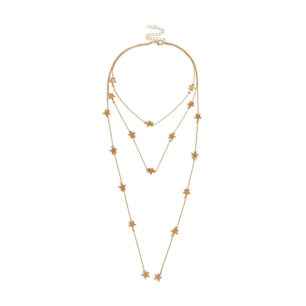 Fashion Women Jewelry Accessories Multi Layer Gold Plated Chain Star Pendant Necklace, Gold;silver
Fashion Women Jewelry Accessories Multi Layer Gold Plated Chain Star Pendant Necklace, Gold;silver