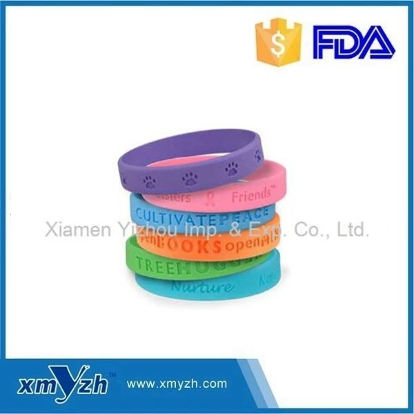 BPA Free Silicon Wristband, Debossed silicone bracelet