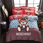 baby crib bedding kids Duvet Cover Set 100% Cotton printed Woodland Animal Friends Bear Rabbit Flower Pink Green Orange Yellow