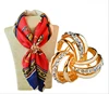 Best selling fashion wholesale metal gold plated rhinestone flower magnet scarf clip