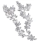 Wholesale Silver Leaf Bridal Hair Accessories Jewelry Wedding Crown Bride Headband Rhinestone Headpiece For Women