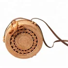 Boho fashion bali ata round rattan bag with long strap, bali bag manufacturers