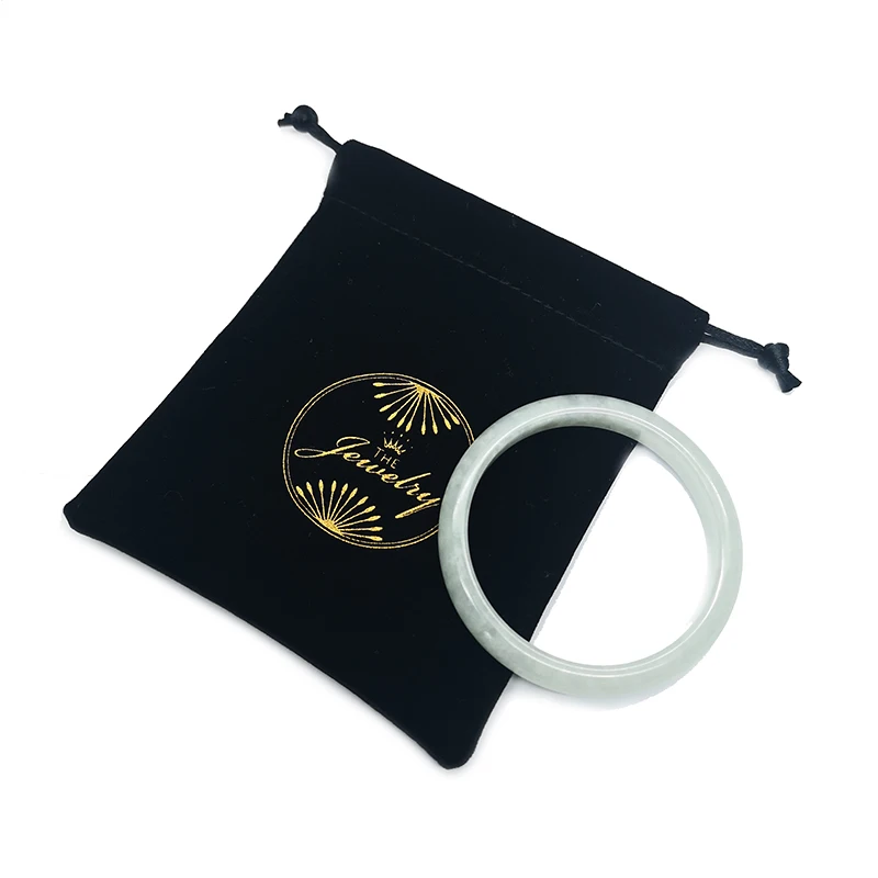 custom logo printed velvet bag drawstring jewelry pouch