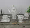 Haonai golden ceramic porcelain coffee/ tea set - teapot with mugs