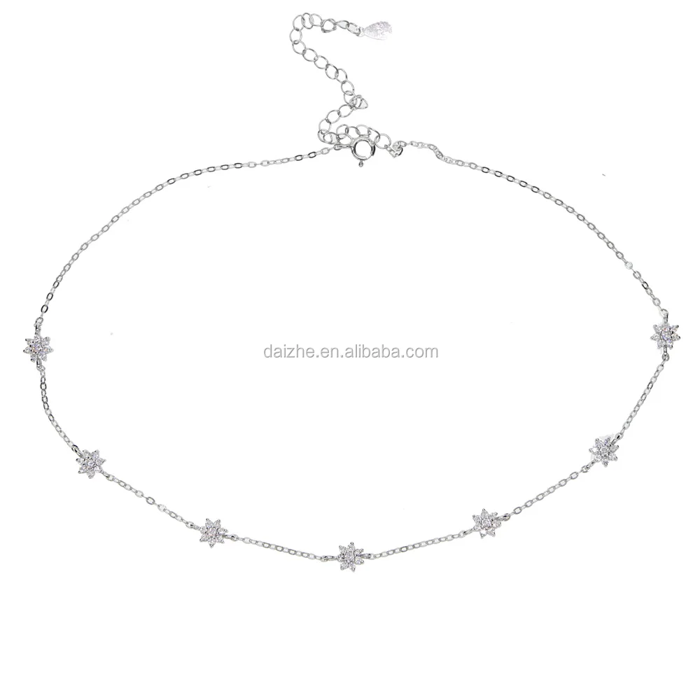 2021 fashion 925 sterling silver cz paved flower charm paved tiny chain necklace for wedding jewelry, Black
2021 fashion 925 sterling silver cz paved flower charm paved tiny chain necklace for wedding jewelry, Black
