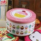 height can be changed Flat lid round tin can for biscuit / cookie