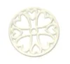 White Round 8 Hearts Trivet Collectible With Feet