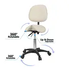 Amazon Top Sale Beauty Salon Cutting Adjustable Comfortable Ergonomic saddle stool with backrest