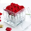 Custom design removable inside rose in acrylic box with cover