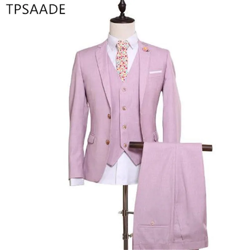 Pink Groom Party Custom Made Notched Lapel Wedding Men's Suit 3 Pieces WPY024, White linen as picture
Pink Groom Party Custom Made Notched Lapel Wedding Men's Suit 3 Pieces WPY024, White linen as picture