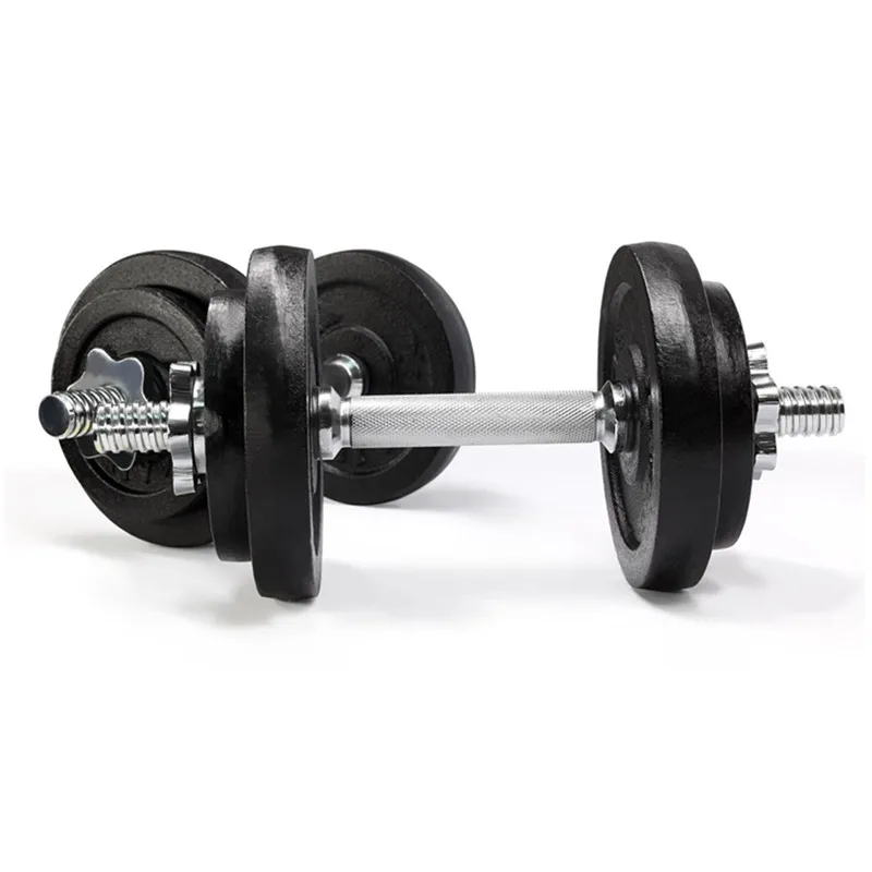 Home Gym Weight Lifting Cast Iron Black Paint Adjustable Dumbbell Set