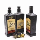 750ml matt black color with customized Logo super flint vodka whisky glass bottles