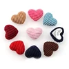 popular earring accessories flat back decorative heart shape fabric covered button