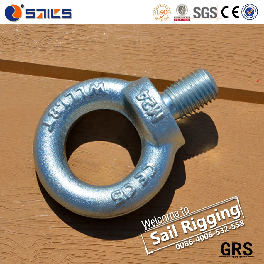 lifting DIN580 Galvanied eye bolts rigging hardware manufacturers