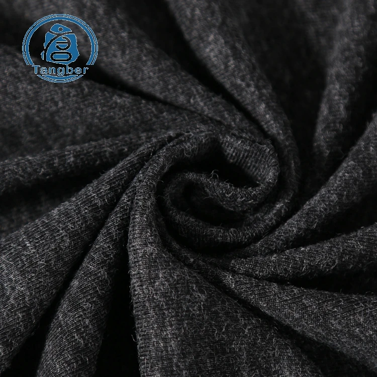 High quality china factory black brushed polyester rayon sweater microfiber fabric