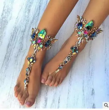 Vintage Punk Fashion Jewelry Hot Multicolor Crystal Rhinestone Boho Anklet Metal Maxi Bracelet Foot Chain Beads Luxury Anklets
Vintage Punk Fashion Jewelry Hot Multicolor Crystal Rhinestone Boho Anklet Metal Maxi Bracelet Foot Chain Beads Luxury Anklets