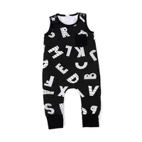2019 New design sleeveless baby clothes English letters on a black background wholesale baby boy romper
2019 New design sleeveless baby clothes English letters on a black background wholesale baby boy romper