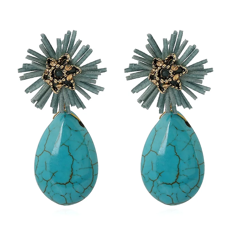 Factory direct custom wholesale rhinestone leather Bohemian ethnic wind handmade turquoise earrings for women, As the piture
Factory direct custom wholesale rhinestone leather Bohemian ethnic wind handmade turquoise earrings for women, As the piture