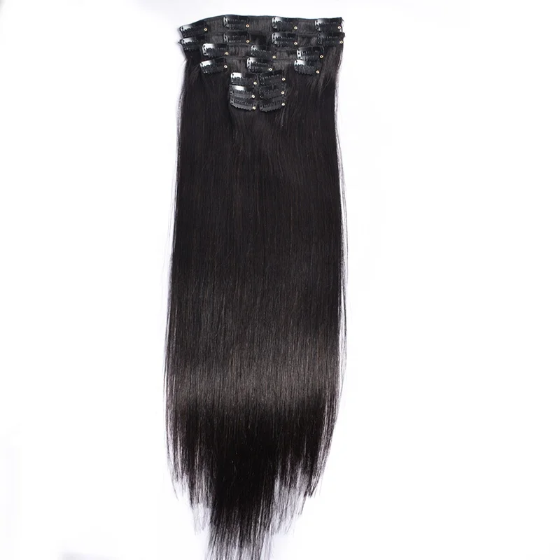 Wholesale price cheap brazilian human hair extension, cuticle aglined clip in hair extension, Any color 
Wholesale price cheap brazilian human hair extension, cuticle aglined clip in hair extension, Any color